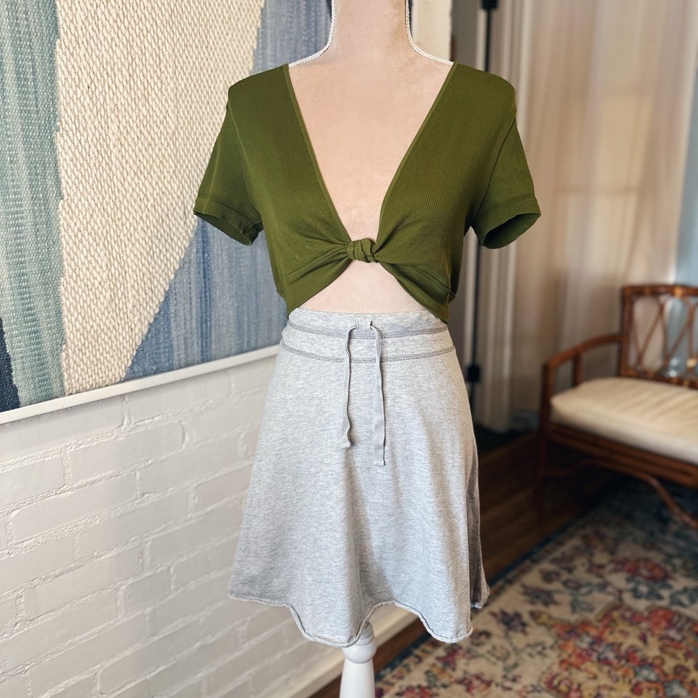 Aeropostale Grey Cotton Blend Athleisure Skirt